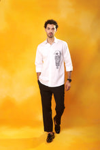Load image into Gallery viewer, White shirt abstract machine embroidery