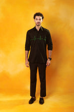 Load image into Gallery viewer, Black Shirt Heart Beat Embroidery