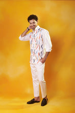 Load image into Gallery viewer, White Co-ord Set multi coloured embroidery