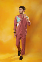 Load image into Gallery viewer, Carrot Pink Handpainted Co-ord Set