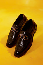 Load image into Gallery viewer, Black Loafer with Grey Chain Buckle
