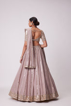 Load image into Gallery viewer, ASH PINK SEQUIN EMBROIDERED LEHENGA SET