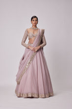 Load image into Gallery viewer, ASH PINK ORGANZA LEHENGA SET