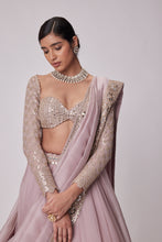 Load image into Gallery viewer, ASH PINK ORGANZA LEHENGA SET