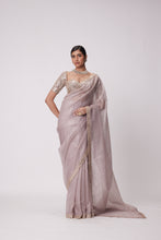 Load image into Gallery viewer, ASH PINK ORGANZA SAREE SET