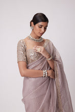 Load image into Gallery viewer, ASH PINK ORGANZA SAREE SET