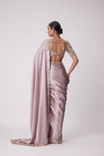 Load image into Gallery viewer, ASH PINK SATIN SAREE SET