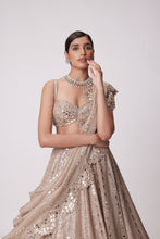 Load image into Gallery viewer, LIGHT BEIGE SEQUIN EMBROIDERED LEHENGA SET