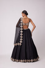 Load image into Gallery viewer, BLACK ORGANZA LEHENGA SET