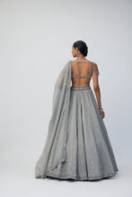 Load image into Gallery viewer, Crystal Grey Sequins Scattered Lehenga Set