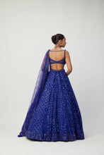 Load image into Gallery viewer, Cocktail Blue Sequins Embroidered Lehenga Set