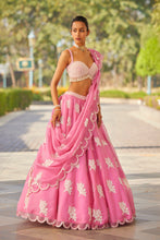 Load image into Gallery viewer, Pink Flower Lehenga Set