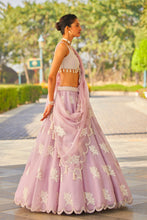 Load image into Gallery viewer, Powder Lilac Flower Lehenga Set
