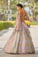 Load image into Gallery viewer, Powder Grey Flower Lehenga Set