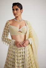Load image into Gallery viewer, Fern Green Chandelier Pearl Drop Heavy Lehenga Set