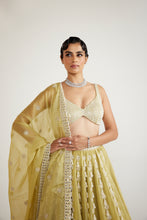 Load image into Gallery viewer, Fern Green Chandelier Pearl Drop Lehenga Set