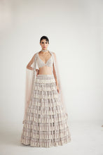 Load image into Gallery viewer, Ash Pink Chandelier Pearl Drop Lehenga Set