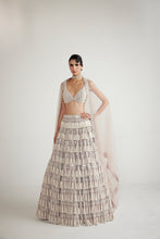 Load image into Gallery viewer, Ash Pink Chandelier Pearl Drop Lehenga Set