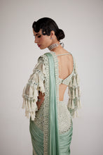 Load image into Gallery viewer, Powder Mint Chandelier Drop Saree Set