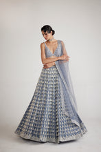 Load image into Gallery viewer, Dark Grey Chandelier Pearl Drop Lehenga Set