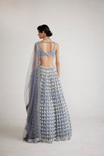 Load image into Gallery viewer, Dark Grey Chandelier Pearl Drop Lehenga Set