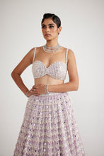 Load image into Gallery viewer, Powder Lilac Chandelier Pearl Drop Lehenga Set