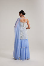 Load image into Gallery viewer, Dew Blue Kurta and Sharara Set