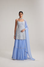 Load image into Gallery viewer, Dew Blue Kurta and Sharara Set