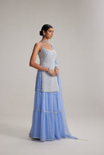 Load image into Gallery viewer, Dew Blue Kurta and Sharara Set