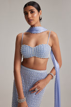 Load image into Gallery viewer, Dew Blue Pencil Skirt Set