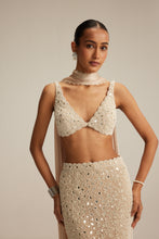 Load image into Gallery viewer, Light Beige V neck Pencil Skirt Set.