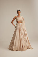 Load image into Gallery viewer, Light Beige Satin Lehenga Set