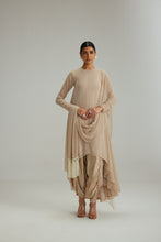 Load image into Gallery viewer, Light Beige pearl Kurta With Stole Set