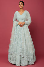 Load image into Gallery viewer, Aqua velvet lehenga