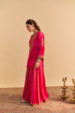 Load image into Gallery viewer, Aroob - Hotpink Kurta with Sharara and Dupatta