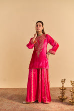 Load image into Gallery viewer, Aroob - Hotpink Kurta with Sharara and Dupatta