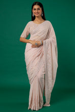 Load image into Gallery viewer, Blush Pink Embroidered Saree Set