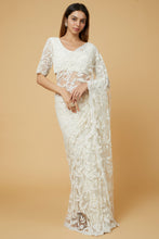 Load image into Gallery viewer, Ivory Embellished Saree Set