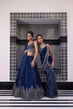 Load image into Gallery viewer, ELECTRIC BLUE DIAMOND LEHENGA SET