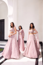 Load image into Gallery viewer, ELUNA LILAC PINK EMBROIDERED LEHENGA SET