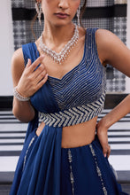 Load image into Gallery viewer, ELECTRIC BLUE DIAMOND LEHENGA SET