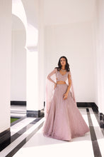 Load image into Gallery viewer, ELUNA LILAC PINK EMBROIDERED LEHENGA SET