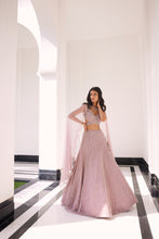 Load image into Gallery viewer, ELUNA LILAC PINK EMBROIDERED LEHENGA SET
