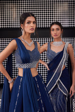 Load image into Gallery viewer, ELECTRIC BLUE DIAMOND LEHENGA SET