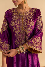 Load image into Gallery viewer, Eira - Deep Purple A-line Kurta with Dhoti