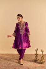 Load image into Gallery viewer, Eira - Deep Purple A-line Kurta with Dhoti