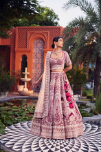 Load image into Gallery viewer, maroon velvet hand embroidered lehenga