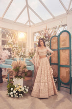 Load image into Gallery viewer, PEACH RAWSILK HANDWORK LEHENGA