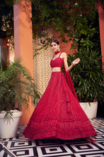 Load image into Gallery viewer, red heavily embellished lehenga