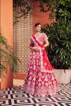 Load image into Gallery viewer, RED RAWSILK EMBELLISHED LEHENGA